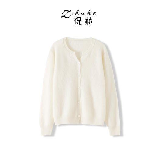 （合作款）拉绒羊毛开衫圆领纯色外套 yb1022022 商品图5