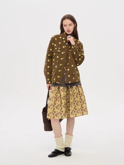 local tag/lt25awk22/ Cocoa波点猎装多口袋外套 宽松翻领夹克 商品图2