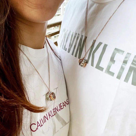 FQKJDFPP200100 卡尔文克雷恩Calvin Klein  ck项链情侣款环环相扣双环缠绕可调节锁骨链l礼物 商品图3