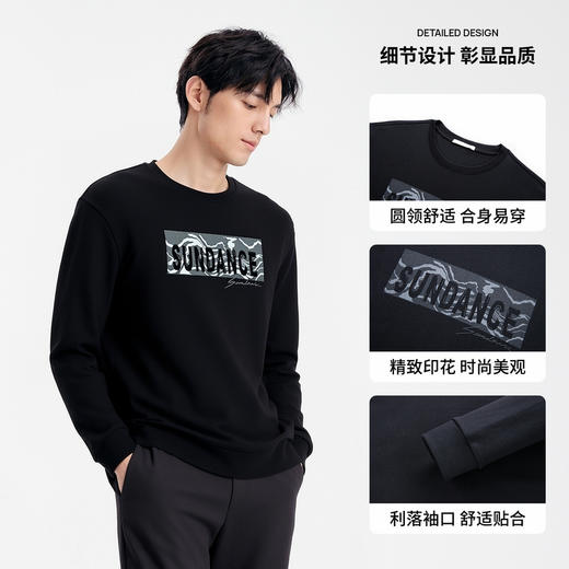 【100%棉】圣得西男50S针织T恤2025秋季新款亲肤透气固色耐穿卫衣 商品图4