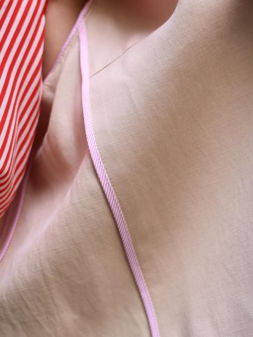 TYNVIE 七分袖前开式无里西装外套 - 卡其色 商品图9