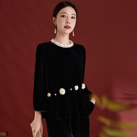 QS真丝源头工厂设计感秋季新款长袖衬衫真丝丝绒高级感女款上衣1987