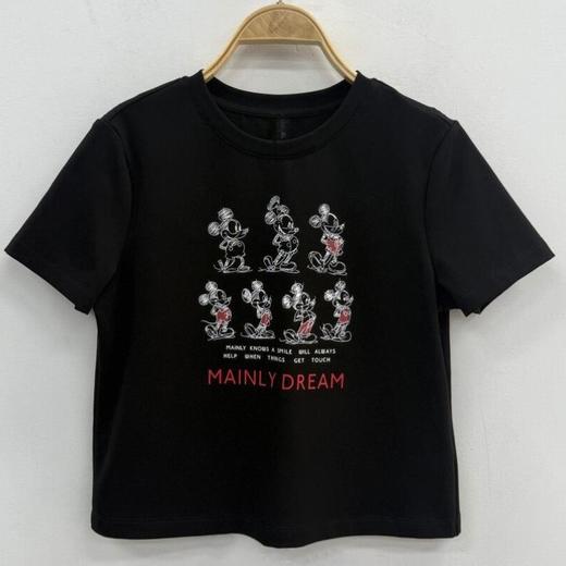 NC圆领卡通图案短款T恤50625（黑）秋季 153011370321 商品图1