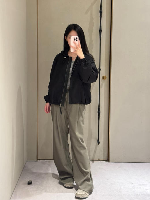 93-4 夸张现腿长 lew精纺羊毛 松紧织带长裤 褶皱腰头 我穿M 商品图5