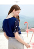 欧芮儿夏日清爽藏青色短袖上衣透气舒适百搭 商品缩略图4