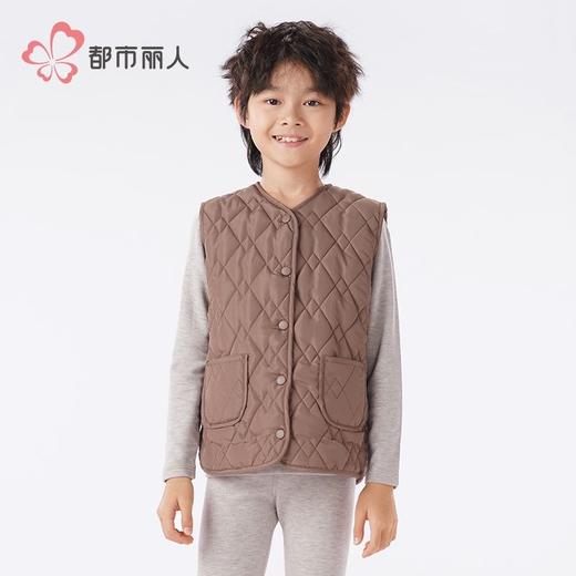 都市丽人睡衣男童女童可穿风衣布夹棉儿童家居服背心上衣JHH9C6 商品图1