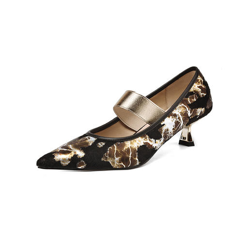 OLD 6879巨好穿国风性感细跟高跟鞋尖头浅口单鞋一字带 商品图4