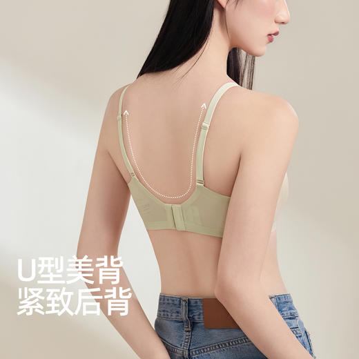 【商场同款】熳洁儿 凉感纱无尺码自由bra小波浪聚拢无痕文胸23201552 商品图7