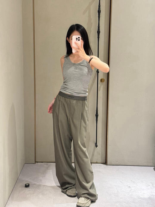 93-4 夸张现腿长 lew精纺羊毛 松紧织带长裤 褶皱腰头 我穿M 商品图11