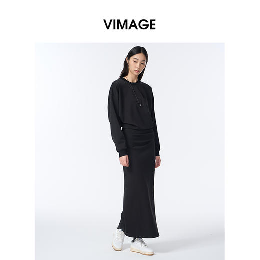 VIMAGE纬漫纪摩登时尚设计感收腰显瘦连衣裙V2407107 商品图5