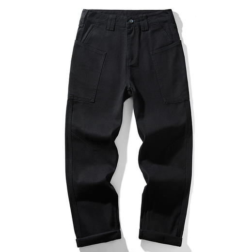 【DQ】大依优型100%全棉工装休闲裤男秋季新款宽松直筒胖子加肥加大码阔腿直筒长裤美式高街 商品图4