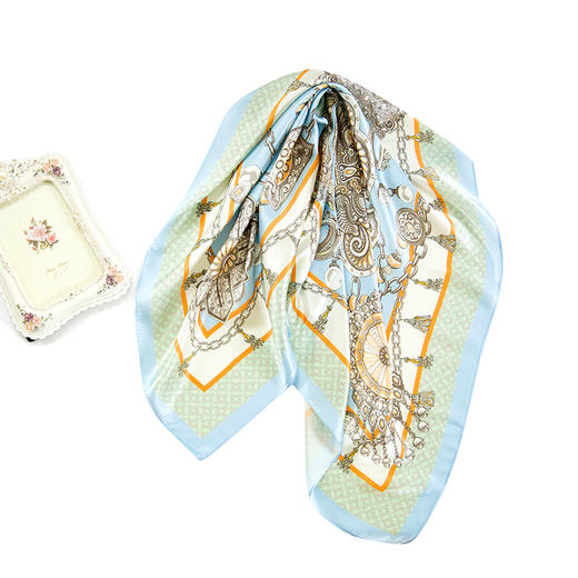 鑫缘真丝素绉缎方巾 HA4800 商品图8