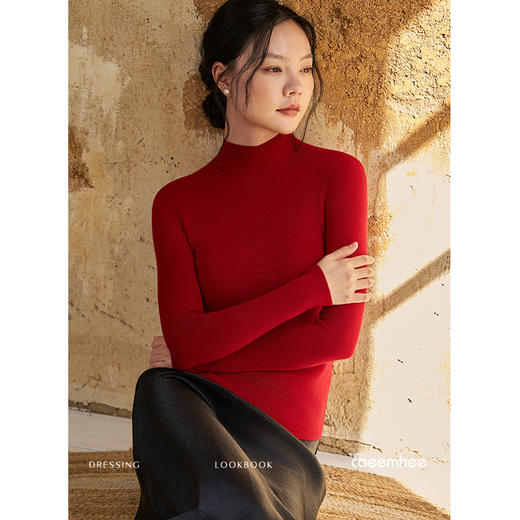 KY01750-D	卡益半高领羊毛衫 商品图0