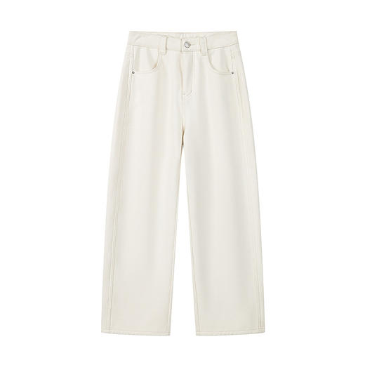 笛莎Deesha青少年女童裤子2025冬季女童加绒显瘦高腰老爹裤 商品图5