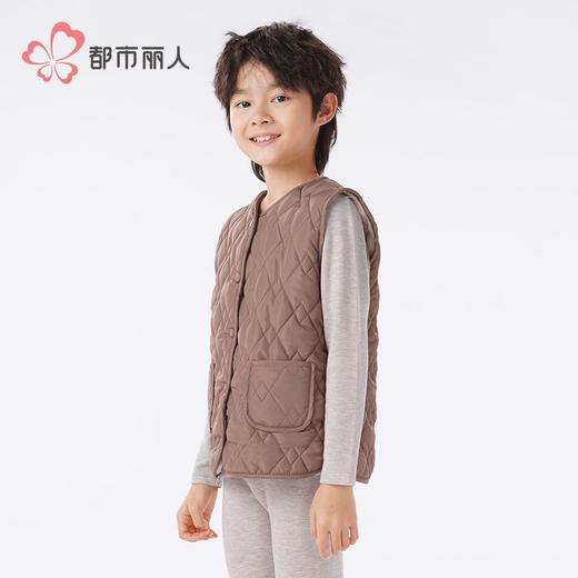 都市丽人睡衣男童女童可穿风衣布夹棉儿童家居服背心上衣JHH9C6 商品图2
