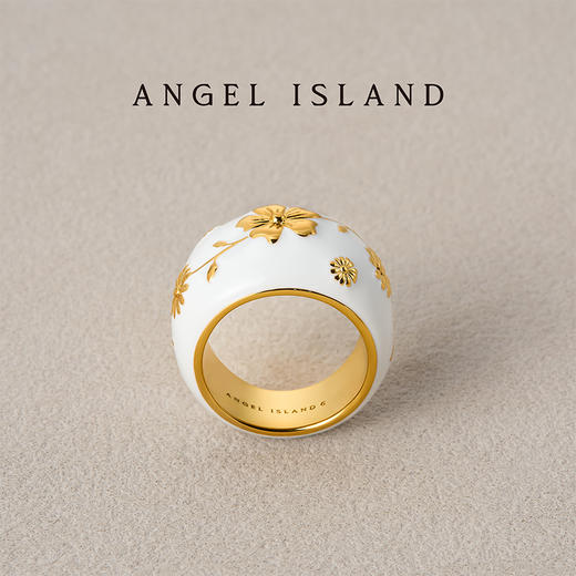 ANGEL ISLAND「花园」彩色/白色滴釉浮雕花卉戒指 商品图6