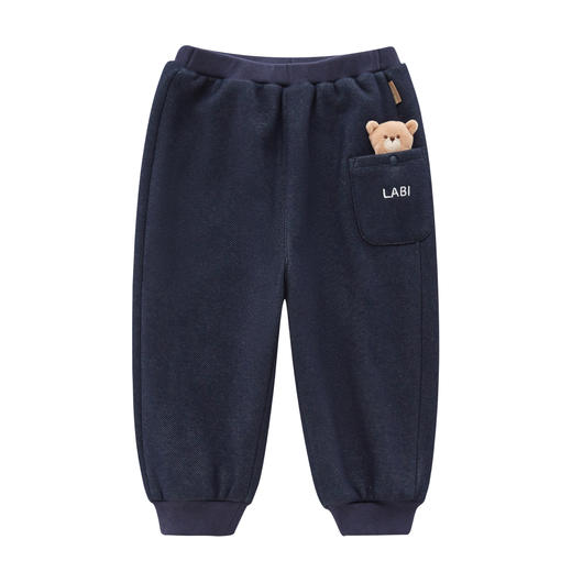 拉比童衣i5-4休闲小熊束口长裤LYDC101421 商品图9