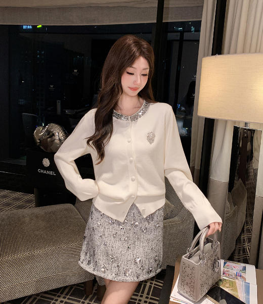 张心子【焦糖邂逅】千金感小香风亮片半身裙 U2412050 商品图12