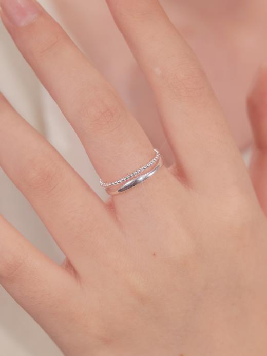卡蒂罗/KADER  几何双环戒指 爱无止境 轻奢浪漫温柔百搭简约素圈开口可调节戒 爱意永恒温柔大方 商品图4