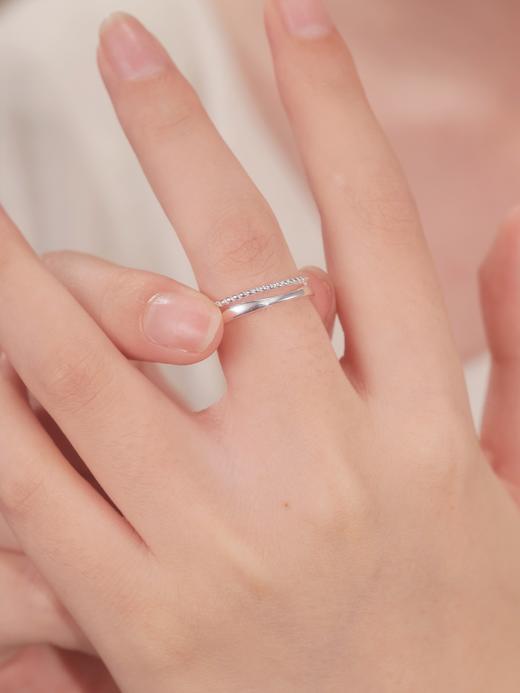 卡蒂罗/KADER  几何双环戒指 爱无止境 轻奢浪漫温柔百搭简约素圈开口可调节戒 爱意永恒温柔大方 商品图5
