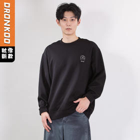DRONKOO 2025 圆领左胸贴布小帽子中厚卫衣