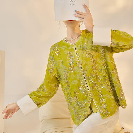 SS N8002中式国风亮片刺绣外套轻奢复古珠绣上衣 商品图2