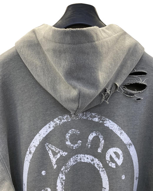 中性款印花破洞连帽卫衣外套001 商品图2