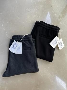 澳门订单定织双层加厚复合面料！秋冬男士松紧腰舒适百搭宽松直筒微弹针织休闲裤纯色长裤