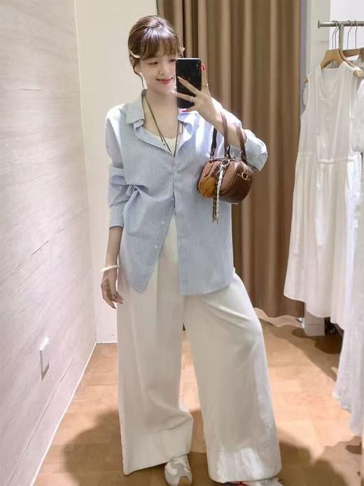 【秋上新】吉妮品牌 003A蓝白条纹衬衫-喜出 商品图5