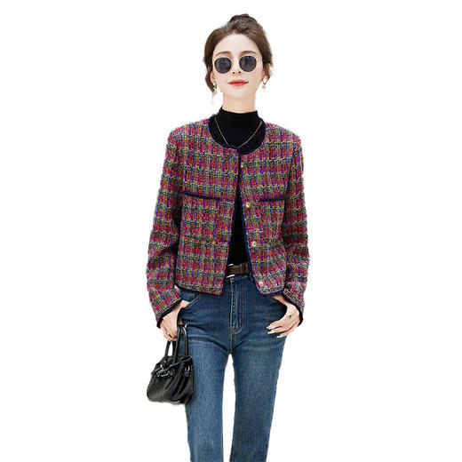 2025年春季上新韩系时尚感潮流气质名媛小香风短外套 商品图4