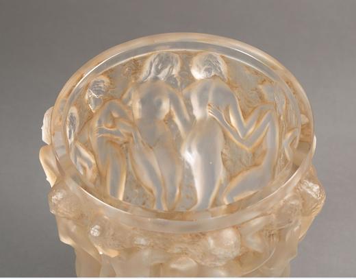 独角鹿西洋古董1927年法国顶级水晶工坊莱俪LALIQUE设计出品「Bacchantes 酒神祭司」主题欧泊水晶花瓶 商品图6