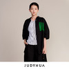 JUDYHUA J For Judy 解构绿意网纱立体褶五分袖衬衫 商品缩略图1