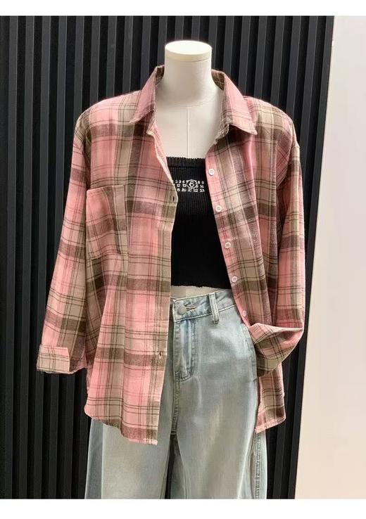 【秋上新】吉妮品牌 002A粉色格子衬衫-喜出 商品图5