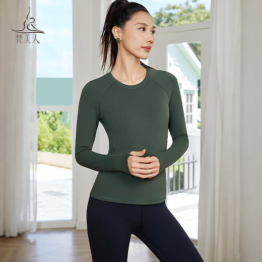 梵美人 F2398 瑜伽长袖 无胸垫 金标莱卡 商品图0