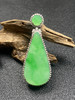 【FC0181】18K金镶嵌翡翠飘绿二合一水滴吊坠 水润光泽  玉质细腻 色泽阳绿 美观大气 商品缩略图1
