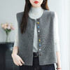 CC 26-9127马甲时髦洋气无袖针织外套宽松马夹背心开衫 商品缩略图0