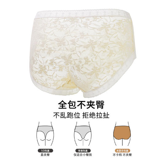 雅黛俪性感蕾丝女士三角裤含桑蚕丝底档柔软透气舒适裤头 商品图3