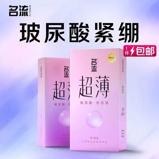 名流避孕套小号光面超薄49mm玻尿酸紧绷男女用20只成人计生用品 商品图0