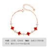 Winy s925银钻间四叶草手链玫瑰金色搭配红玛瑙合成立方氧化锆配证书送女友闺蜜节日生日礼物 商品缩略图5