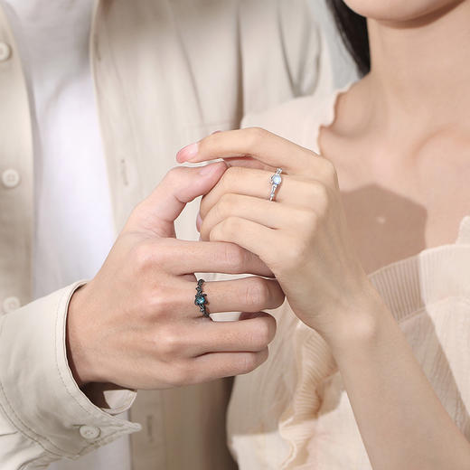 卡蒂罗/KADER  天使与恶魔海誓山盟情侣对戒  ins冷淡风嘻哈时尚小众个性独特设计百搭开口可调节 商品图1