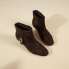 Westory2025年冬季老钱风宽筒小靴羊京内敛圆头猫跟短靴W25DS85191 商品缩略图7