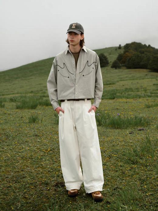 Evistub/E-4QCK733/赛络纺粗斜百搭休闲裤 商品图0