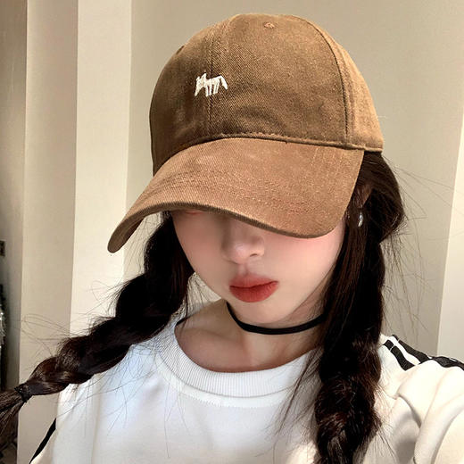 24.9米get秦*岚同款！【喵小仟小狐狸刺绣棒球帽】刺绣设计 秋冬磨毛款 百搭情侣鸭舌帽 加宽帽檐设计 商品图2