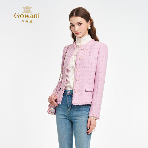 乔万尼2025新品经典粗花呢小香风通勤外套ED3B309 商品图2