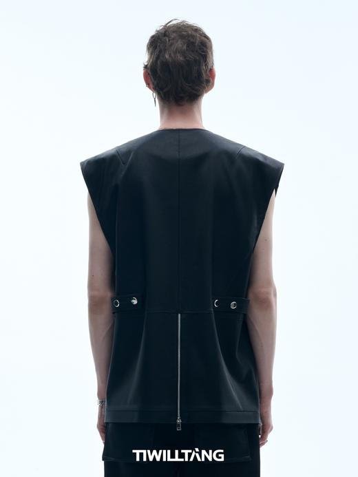 TIWILLTANG 启世录“楠钼”袢带活页无领西装马甲休闲拉链上衣男 商品图2