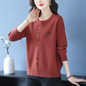 CC 10-6620大码针织上衣简单大方显瘦洋气