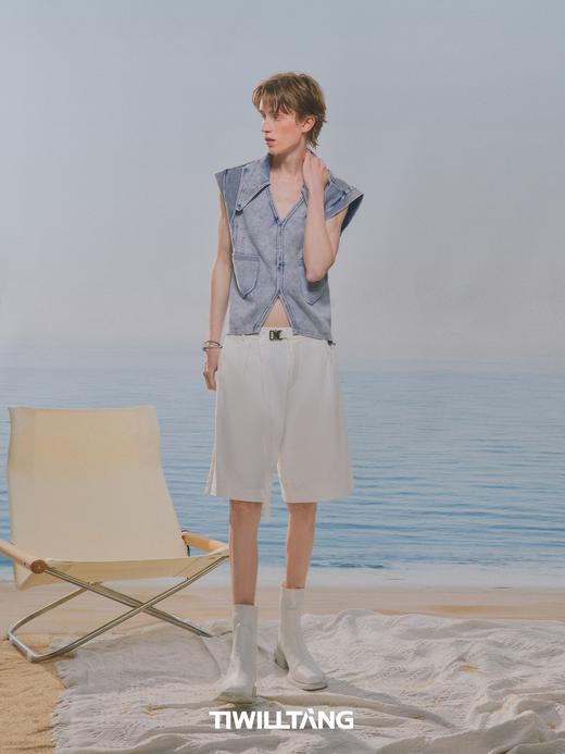 TIWILLTANG启世录“菱烬型制”袢带不对称腰头短裤宽松休闲裤男 商品图1