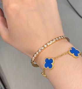 TB29- CHANEL香奈儿 菱格纹图案 全钻 手镯 女款 金色(XK)