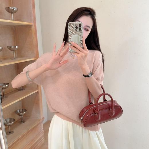 清仓特价福利款！【南油女装斜肩短袖T恤】 一字肩/‪斜肩两种穿法 上身亲肤 螺纹肌理 商品图1