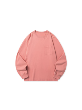 Evistub/E-4DCX926/成衣染作旧打底长袖Tee（卡其绿色实物偏棕色，存在色差）